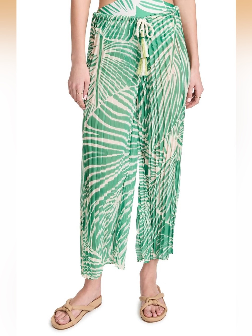 Printed Pleated PALAZZO PANTS NWT Size Large SERRANIA